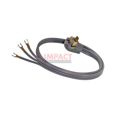 3-Wire Open-End-Connector Dryer Cord, Cord Length 4 ft, Cable Gauge 10 Amps