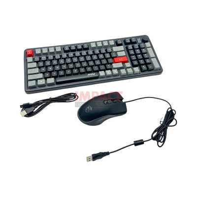 SYS Keyboard, 104KEYS, Black, With Optical 6400CPI Mouse
